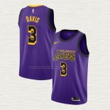 Camiseta Anthony Davis NO 3 Los Angeles Lakers Ciudad 2019 Violeta