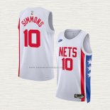 Camiseta Ben Simmons NO 10 Brooklyn Nets Classic 2022-23 Blanco