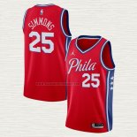 Camiseta Ben Simmons NO 25 Philadelphia 76ers Statement 2020-21 Rojo