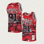 Camiseta Dennis Rodman NO 91 Chicago Bulls Mitchell & Ness Lunar New Year Rojo