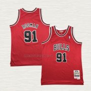 Camiseta Dennis Rodman NO 91 Nino Chicago Bulls Mitchell & Ness 1997-98 Rojo