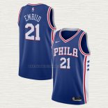 Camiseta Joel Embiid NO 21 Philadelphia 76ers Icon 2020-21 Azul