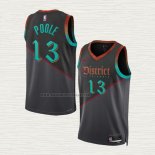 Camiseta Jordan Poole NO 13 Washington Wizards Ciudad 2023-24 Negro