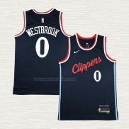 Camiseta Russell Westbrook NO 0 Los Angeles Clippers Icon 2024-25 Azul