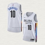 Camiseta Ben Simmons NO 10 Brooklyn Nets Ciudad 2022-23 Blanco