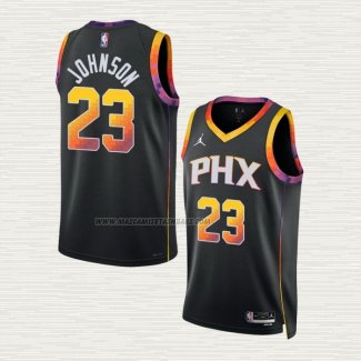 Camiseta Cameron Johnson NO 23 Phoenix Suns Statement 2022-23 Negro
