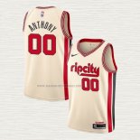 Camiseta Carmelo Anthony NO 00 Portland Trail Blazers Ciudad 2019-20 Crema