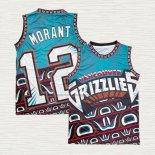 Camiseta Ja Morant NO 12 Memphis Grizzlies Mitchell & Ness Big Face Verde2
