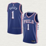 Camiseta James Harden NO 1 Philadelphia 76ers Icon Azul