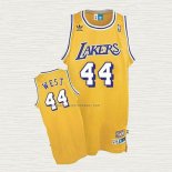 Camiseta Jerry West NO 44 Los Angeles Lakers Retro Amarillo