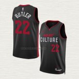 Camiseta Jimmy Butler NO 22 Miami Heat Ciudad 2023-24 Negro