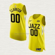 Camiseta Jordan Clarkson NO 00 Utah Jazz Icon Autentico 2022-23 Amarillo