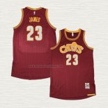 Camiseta LeBron James NO 23 Cleveland Cavaliers Mitchell & Ness 2015-16 Rojo