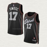 Camiseta Stanley Umude NO 17 Detroit Pistons Ciudad 2023-24 Negro