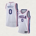 Camiseta Tyrese Maxey NO 0 Philadelphia 76ers Association 2020-21 Blanco