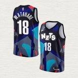 Camiseta Yut Watanabe NO 18 Brooklyn Nets Ciudad 2023-24 Negro