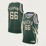 Camiseta Axel Toupane NO 66 Milwaukee Bucks Earned 2020-21 Verde