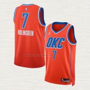 Camiseta Chet Holmgren NO 7 Oklahoma City Thunder Statement Naranja
