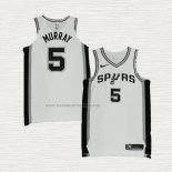 Camiseta Dejounte Murray NO 5 San Antonio Spurs Association Autentico Blanco