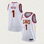 Camiseta Derrick Rose NO 1 Cleveland Cavaliers Association 2017-18 Blanco