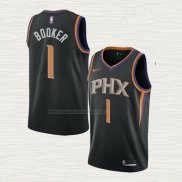 Camiseta Devin Booker NO 1 Phoenix Suns Statement Negro