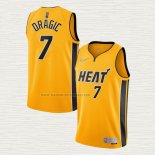 Camiseta Goran Dragic NO 7 Miami Heat Earned 2020-21 Oro