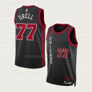 Camiseta Henri Drell NO 77 Chicago Bulls Ciudad 2023-24 Negro