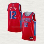 Camiseta Isaiah Livers NO 12 Detroit Pistons Ciudad 2021-22 Rojo