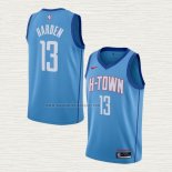 Camiseta James Harden NO 13 Houston Rockets Ciudad 2020-21 Azul