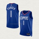 Camiseta James Harden NO 1 Los Angeles Clippers Icon Azul