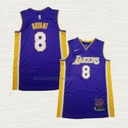 Camiseta Kobe Bryant NO 8 Los Angeles Lakers Retirement 2018 Violeta
