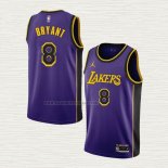 Camiseta Kobe Bryant NO 8 Los Angeles Lakers Statement 2022-23 Violeta