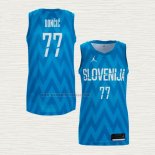Camiseta Luka Doncic NO 77 Slovenia Segunda Azul