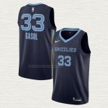 Camiseta Marc Gasol NO 33 Memphis Grizzlies Icon Azul