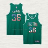 Camiseta Marcus Smart NO 36 Boston Celtics Bandera Edition 75th Verde
