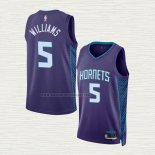 Camiseta Mark Williams NO 5 Charlotte Hornets Statement 2022-23 Violeta