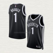 Camiseta Mikal Bridges NO 1 Brooklyn Nets Icon 2022-23 Negro