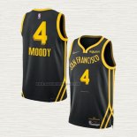 Camiseta Moses Moody NO 4 Golden State Warriors Ciudad 2023-24 Negro