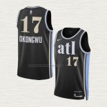 Camiseta Onyeka Okongwu NO 17 Atlanta Hawks Ciudad 2023-24 Negro
