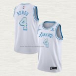 Camiseta Rajon Rondo NO 4 Los Angeles Lakers Ciudad 2021-22 Blanco