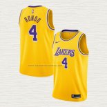 Camiseta Rajon Rondo NO 4 Los Angeles Lakers Icon Amarillo