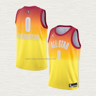 Camiseta Tyrese Haliburton NO 0 Indiana Pacers All Star 2023 Naranja