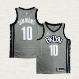 Camiseta Ben Simmons NO 10 Brooklyn Nets Statement 2020 Gris