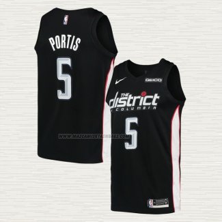 Camiseta Bobby Portis NO 5 Washington Wizards Ciudad 2018-19 Negro