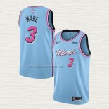 Camiseta Dwyane Wade NO 3 Miami Heat Ciudad Azul