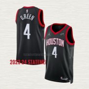 Camiseta Jalen Green NO 4 Houston Rockets Statement 2023-24 Negro
