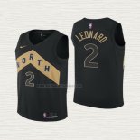 Camiseta Kawhi Leonard NO 2 Nino Toronto Raptors Ciudad 2018 Negro