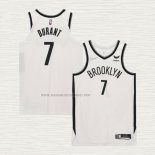 Camiseta Kevin Durant NO 7 Brooklyn Nets Association Autentico Blanco