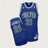 Camiseta Kevin Garnett NO 21 Minnesota Timberwolves Retro Azul2