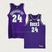Camiseta Pat Connaughton NO 24 Milwaukee Bucks Classic 2022-23 Violeta